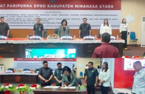 Bupati Joune Ganda Hadiri Tiga Agenda Rapat Paripurna DPRD Minahasa Utara
