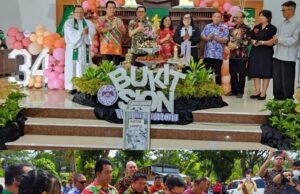 Bupati Joune Ganda Hadiri HUT 34 GMIM Bukit Sion Watutumou Serta Meresmikan Pagar dan Latar Mimbar Gereja