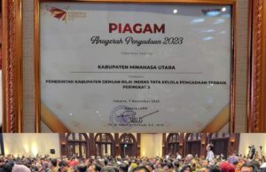 Pemkab Minut Raih ITKP Terbaik Dari LKPP Dalam Anugerah Pengadaan 2023