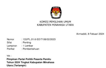 Jelang Masa Tenang, KPU Kabupaten Minahasa Utara Ingatkan Parpol Bersihkan APK Secara mandiri
