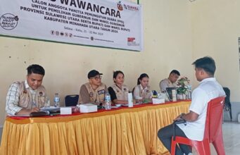 Ketua KPU Minut Monitor Langsung Proses Wawancara Calon Anggota PPS di Sejumlah Kecamatan
