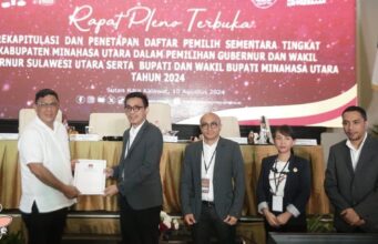 Rapat Pleno Terbuka, KPU Minahasa Utara Tetapkan DPS Pilkada 2024.