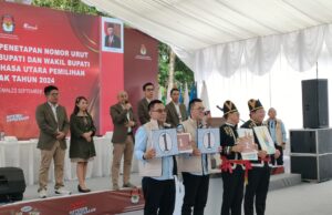 KPU Minahasa Utara Gelar Rapat Pleno Penetapan Nomor Urut Pasangan Calon Pilkada 2024.