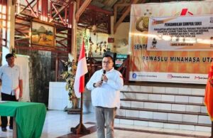 Rocky Ambar Lantik PAW PPK Liktim Disaksikan Pimpinan Bawaslu Sulut, Erwin Sumampouw