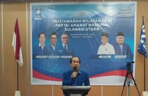 Ashabul Kahfi Resmi Jabat Ketua Formatur Ketua DPW PAN Sulut Pada Muswil Tahun 2025.