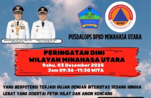 Pemkab Minut Keluarkan Peringatan Dini Cuaca Ekstrem, Bupati Minta Hukum Tua Tanggap Bencana