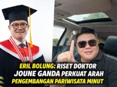 Eril Bolung: Riset Doktor Joune Ganda Perkuat Arah Pengembangan Pariwisata Minut