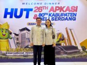 Tampil Elegan dengan Batik Deli Serdang, Joune Ganda bersama Ny Rizya Davega Hadiri Welcome Dinner HUT APKASI