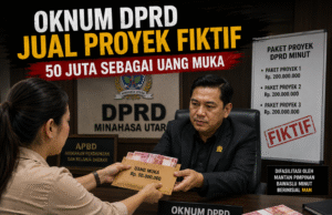 Oknum Anggota DPRD Minut Inisial Riki Dilaporkan di APH Jual Proyek Fiktif, Minta Uang Muka 50 Juta