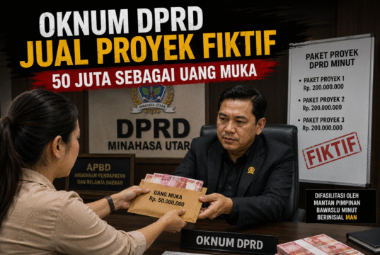 Oknum Anggota DPRD Minut Inisial Riki Dilaporkan di APH Jual Proyek Fiktif, Minta Uang Muka 50 Rupiah